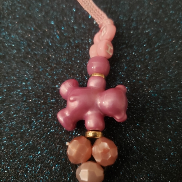 Beaded Phone Charm Pink - Picture 5 of 6